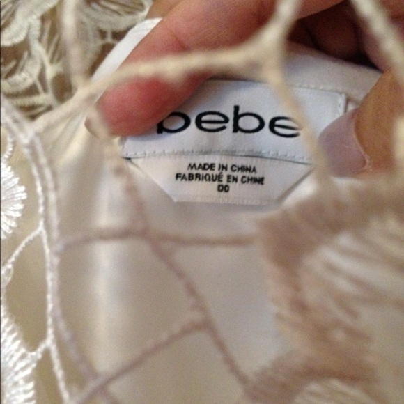 NWT BEBE lace mini dress white 00 - Picture 4 of 4